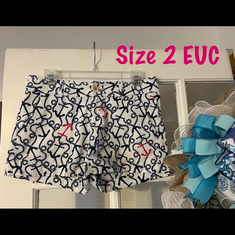 Lilly Pulitzer Shorts anchor nautical blue pink A’hoy pattern - Picture 5 of 5